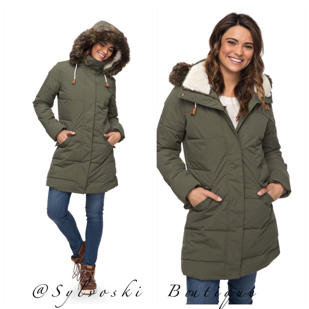 🔥Roxy 5K - Waterproof Longline Hooded Jacket NWT - Picture 6 of 15